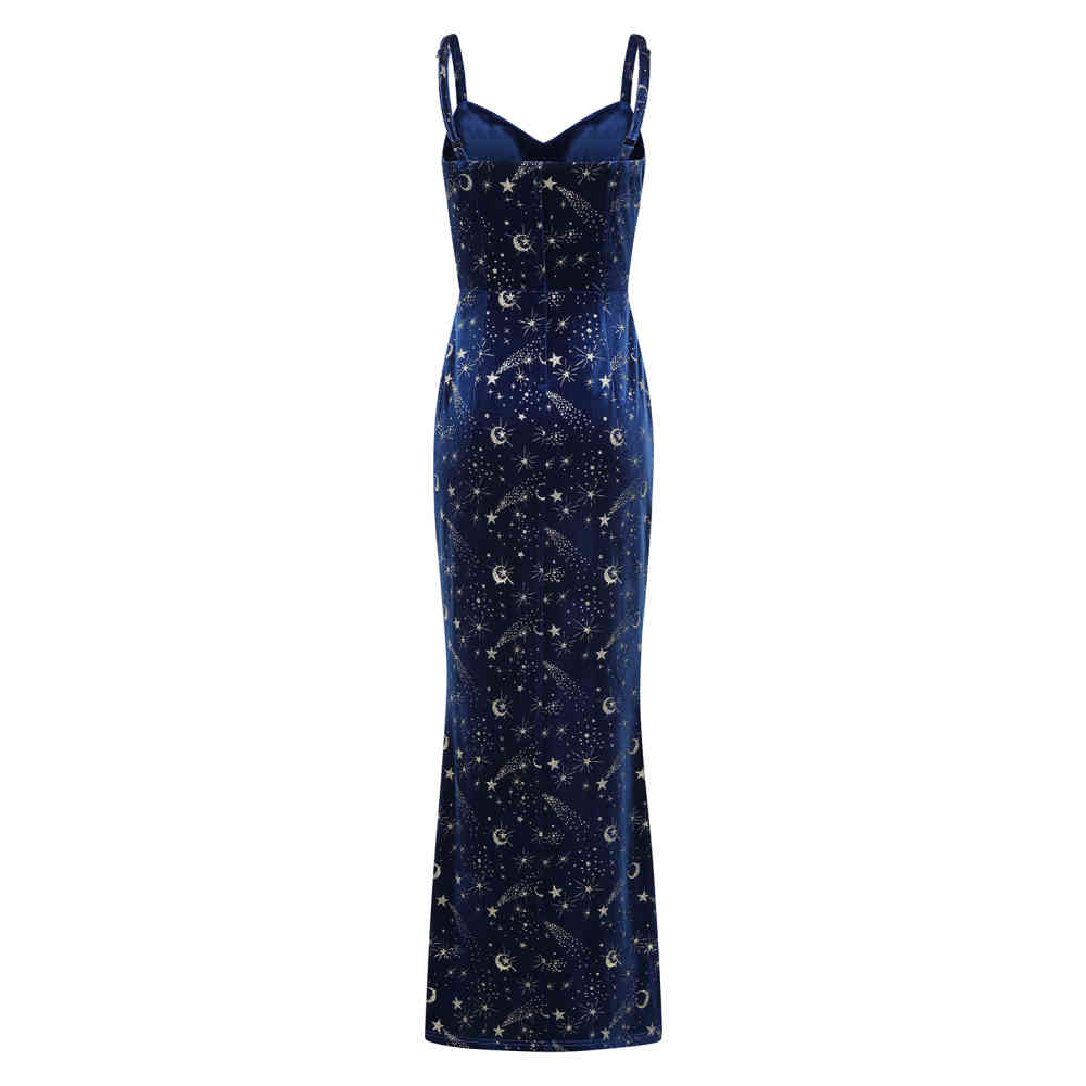 Banned - Gloria Celestial Maxi lange jurk - Blauw